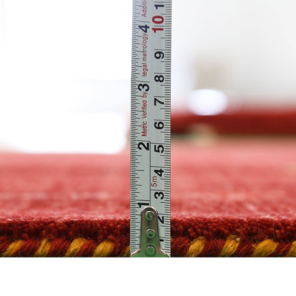 Modern Design Red Hand Loomed Wool Area Rug.
