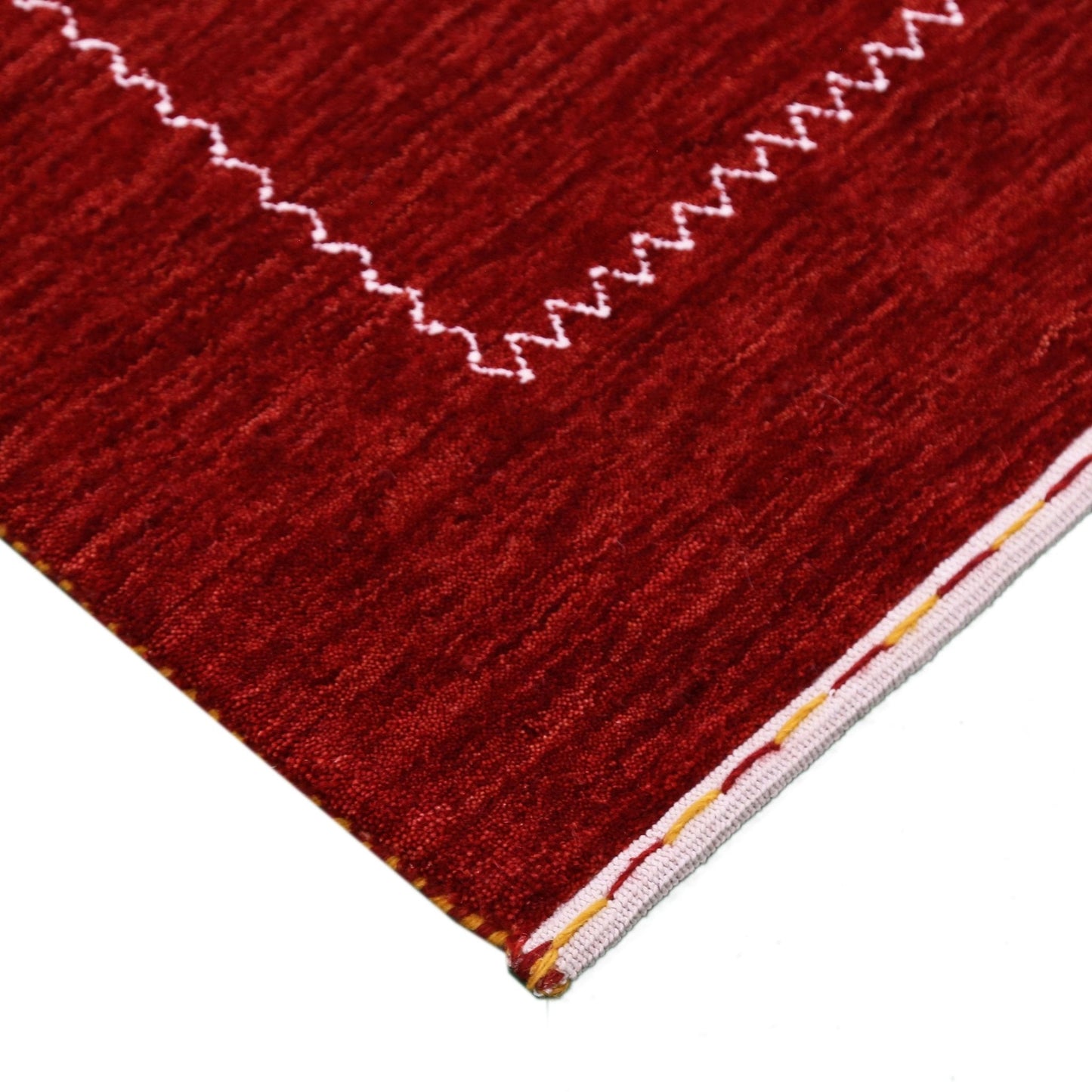 Modern Design Red Hand Loomed Wool Area Rug