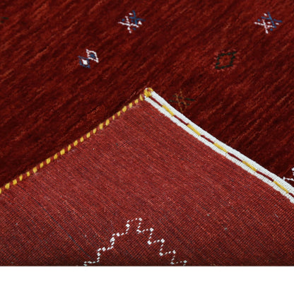 Modern Design Red Hand Loomed Wool Area Rug