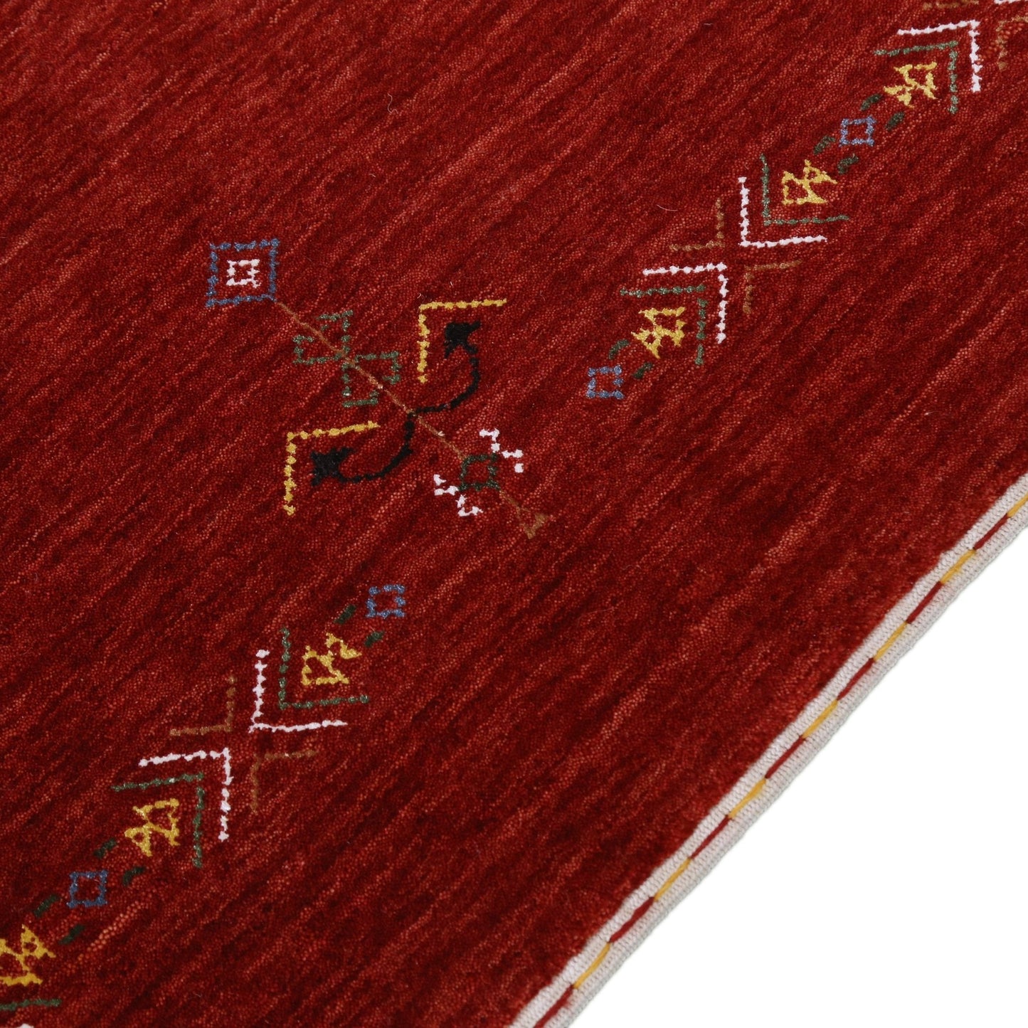 Red Center Medallion Tribal Design Hand Loomed Wool Area Rug