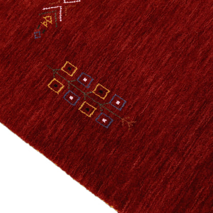 Red Center Medallion Tribal Design Hand Loomed Wool Area Rug