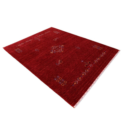 Red Center Medallion Tribal Design Hand Loomed Wool Area Rug