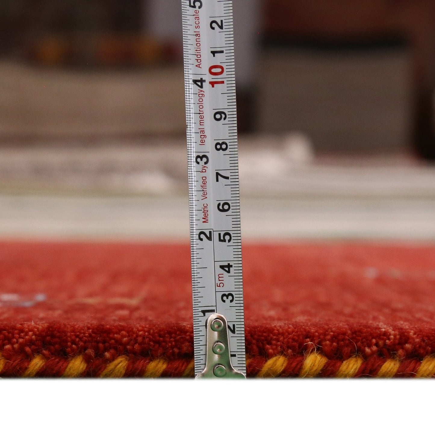 Red Center Medallion Tribal Design Hand Loomed Wool Area Rug
