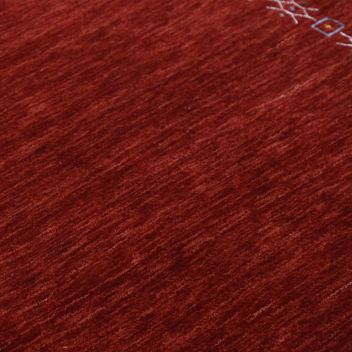 Red Tribal Border Design Hand Loomed Wool Area Rug.