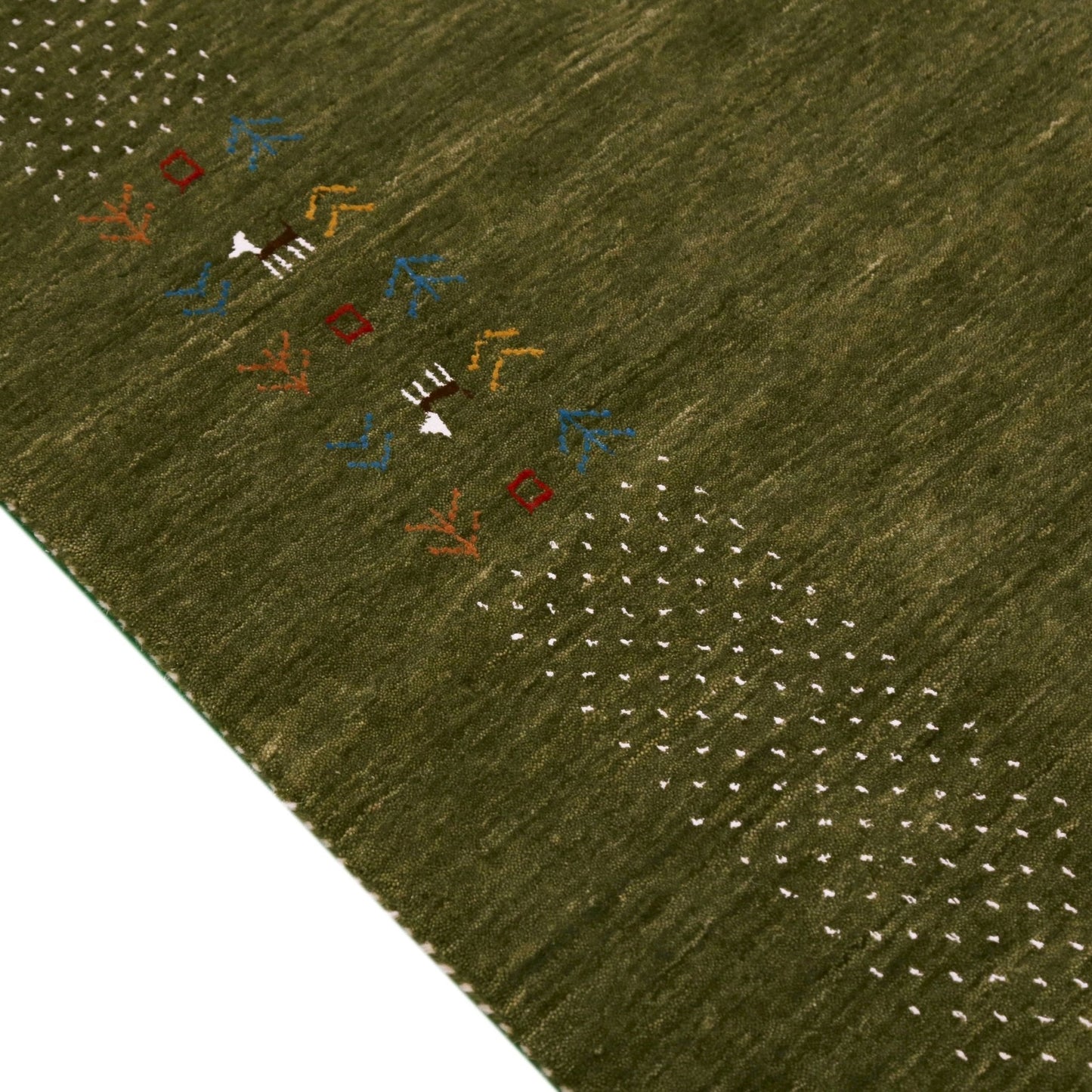 Solid with Border Patterns Hand Loomed Wool Area Rug.