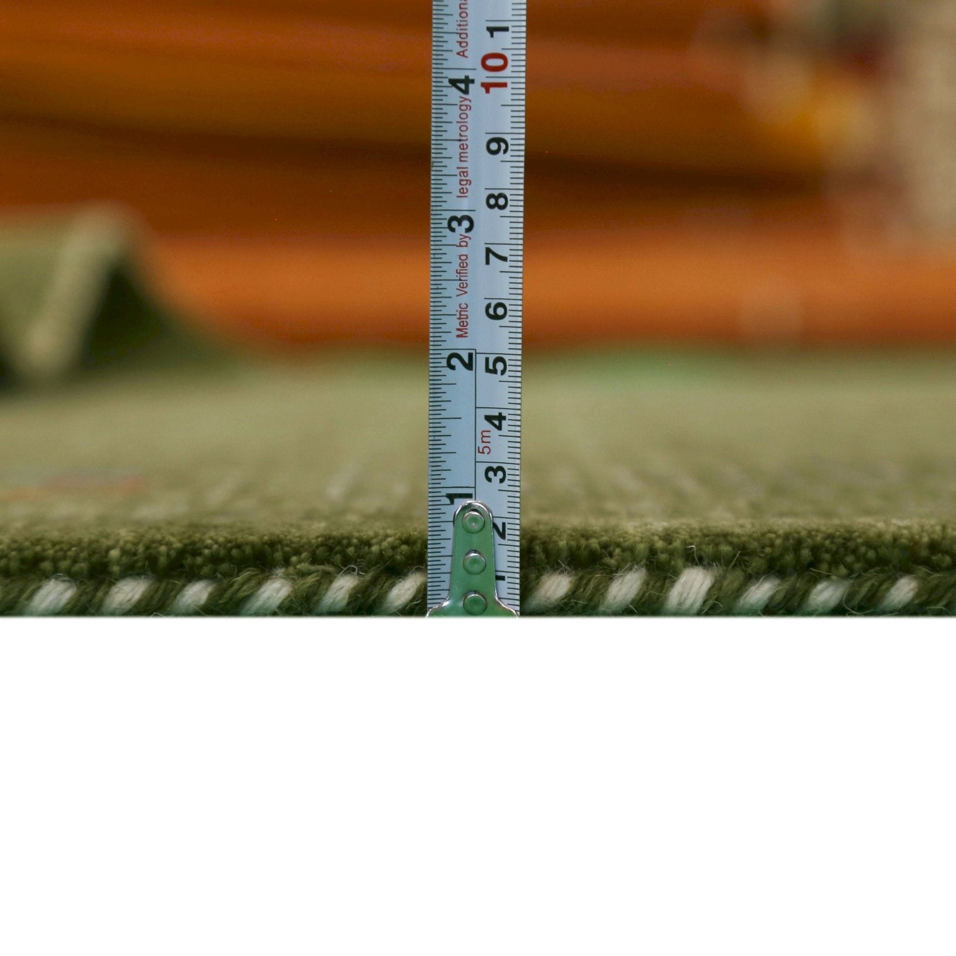 Solid with Border Patterns Hand Loomed Wool Area Rug.