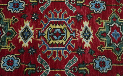 Custom Made Maroon and Blue Antique Turkish Hand Knotted Wool Area Rug.