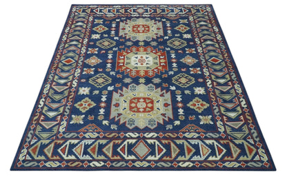 Red, Brown and Olive Traditional Hand knotted Custom Made Wool Area Rug.