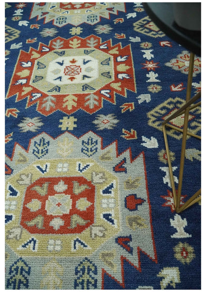 Red, Brown and Olive Traditional Hand knotted Custom Made Wool Area Rug.