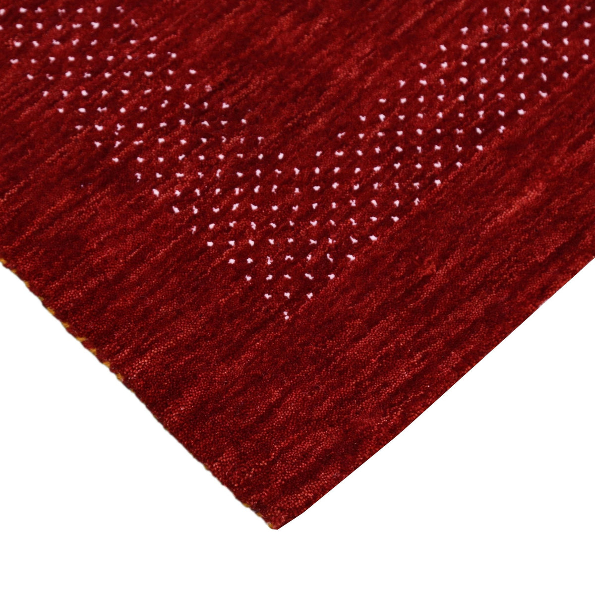 Red Contemporary Center Design Hand Loomed Wool Area Rug.