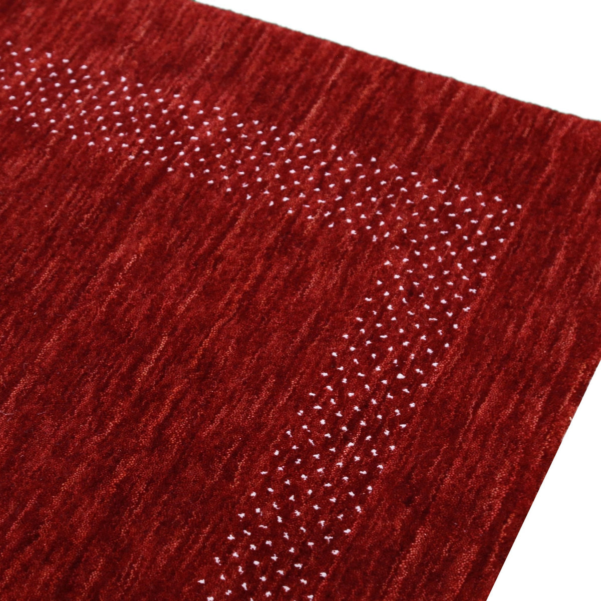 Red Contemporary Center Design Hand Loomed Wool Area Rug.
