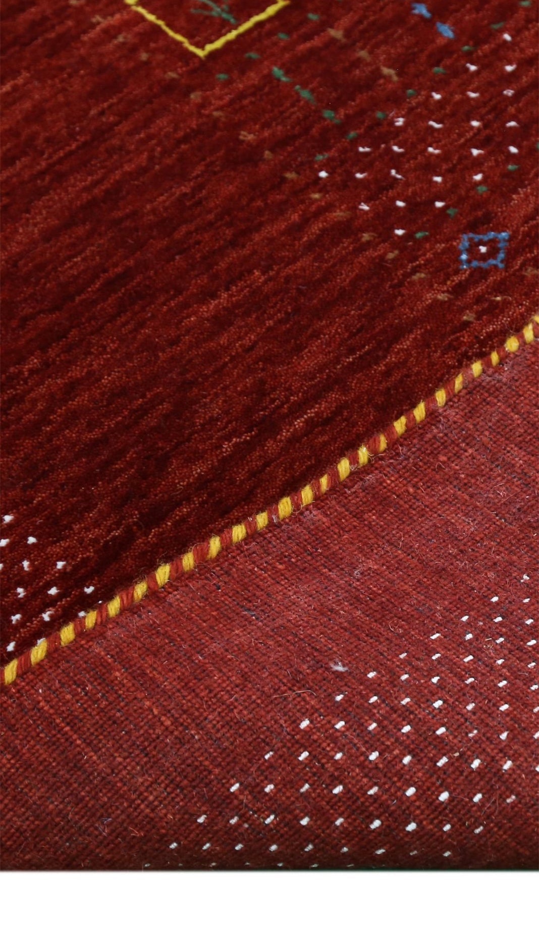 Red Contemporary Center Design Hand Loomed Wool Area Rug.