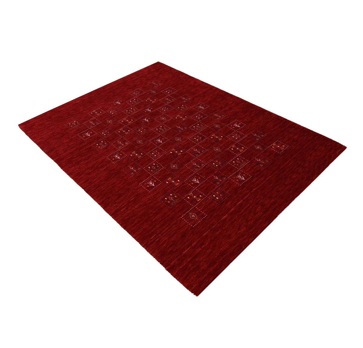 Red Tribal Geometrical Design Wool Area Rug.