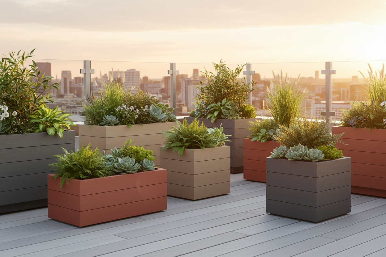 Redo this image change the wood to composite material 