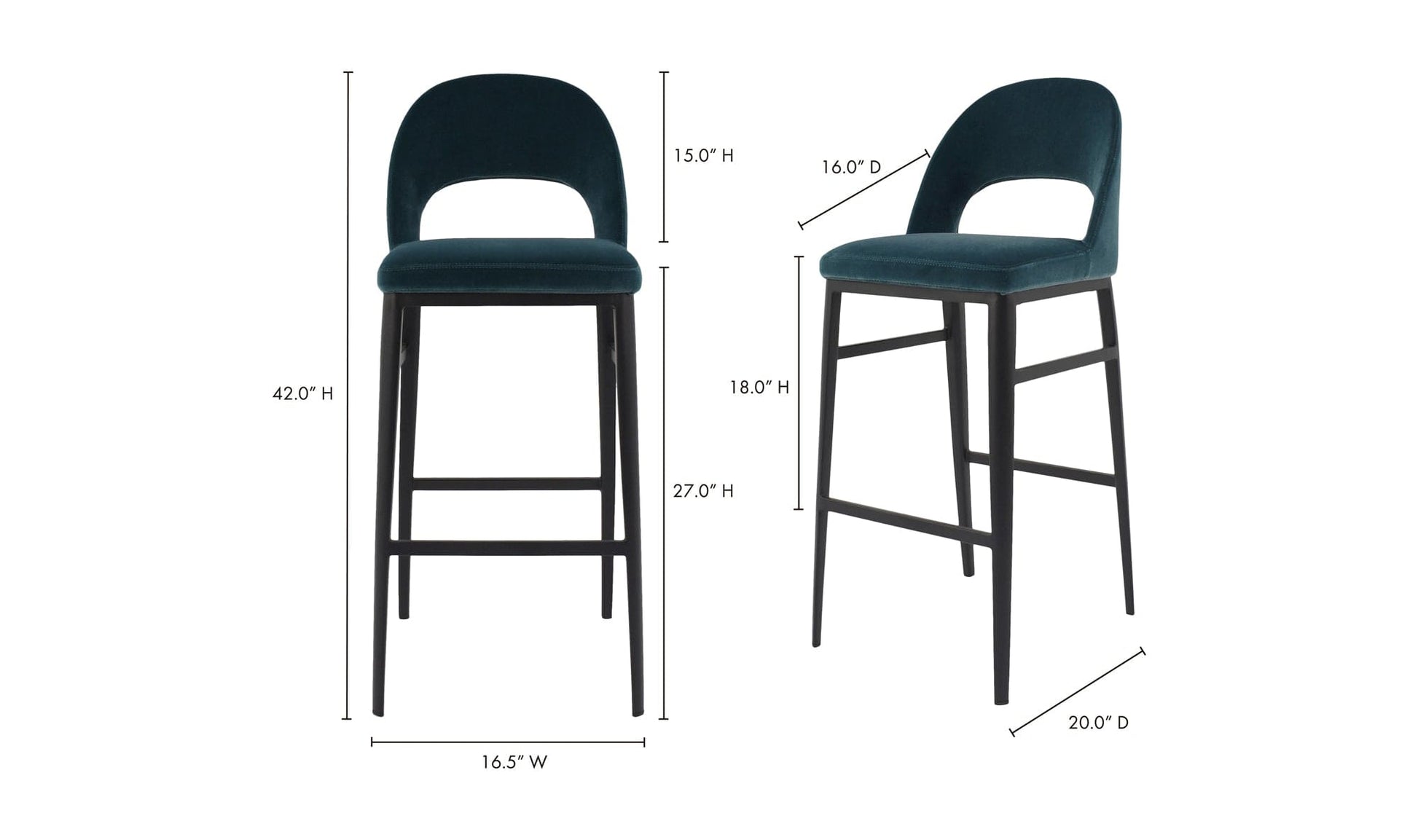 The Carpentry Shop Co. Roger Bar Stool Teal Roger Bar Stool Teal
