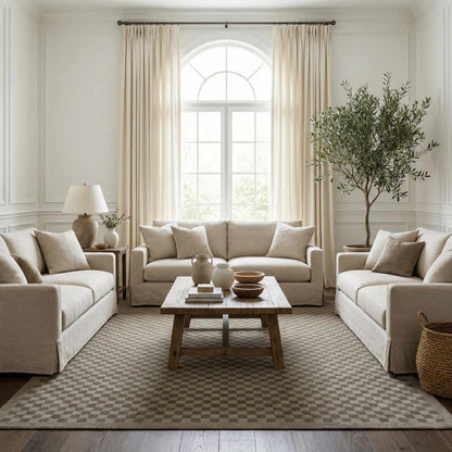 Gaiwan Olive Green Washable Area Rug