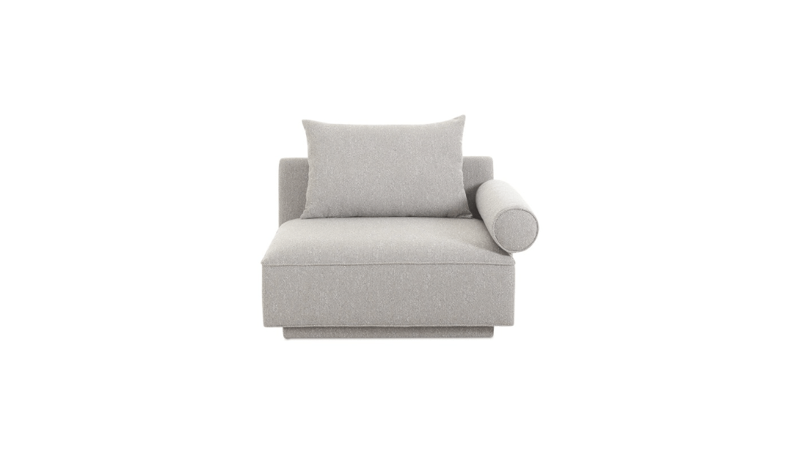 Moe's Home Collection LIGHT GREY Rosello Modular Right Arm Facing Chair Rosello Modular Right Arm Facing Chair