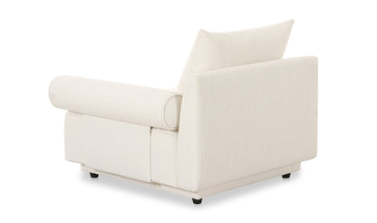 Moe's Home Collection WHITE Rosello Modular Right Arm Facing Chair Rosello Modular Right Arm Facing Chair