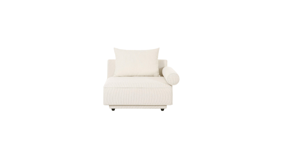 Moe's Home Collection WHITE Rosello Modular Right Arm Facing Chair Rosello Modular Right Arm Facing Chair