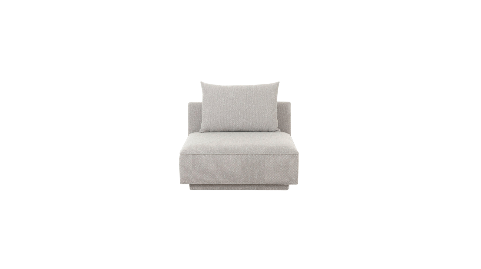 Moe's Home Collection LIGHT GREY Rosello Modular Slipper Chair Rosello Modular Slipper Chair
