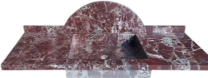 Rosso Levanto Marble Rectangular Wall-mount Sink (W)20" (L)52" (H)5".