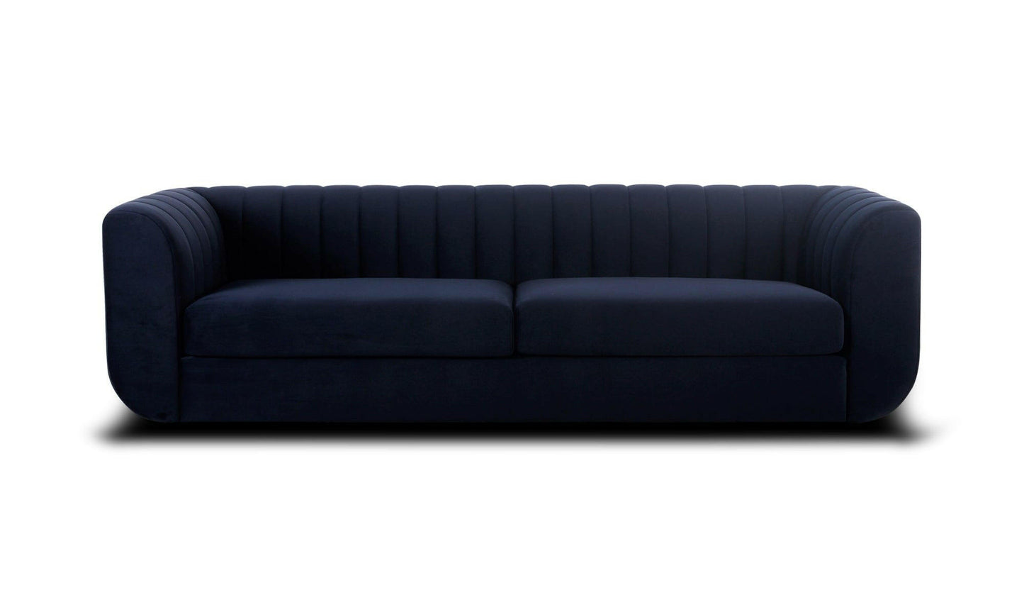 Moe's ROSY SOFA- DEEP BLUE Organic Bookshelf Slab with Glass Shelves