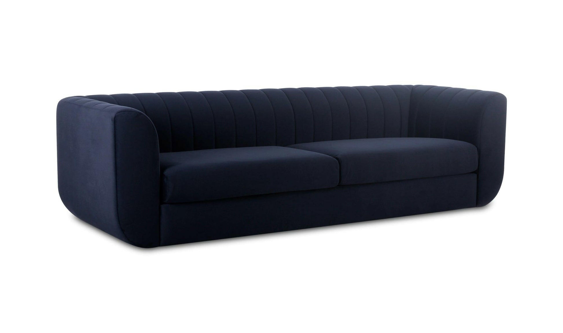 Moe's ROSY SOFA- DEEP BLUE Organic Bookshelf Slab with Glass Shelves