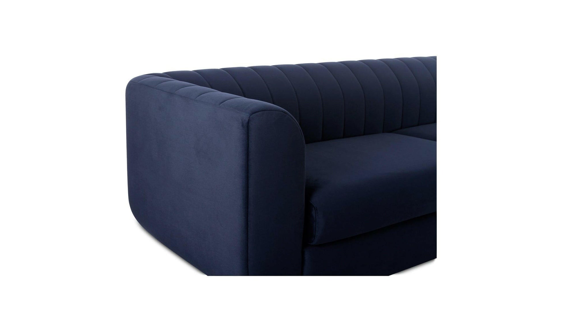 Moe's ROSY SOFA- DEEP BLUE Organic Bookshelf Slab with Glass Shelves