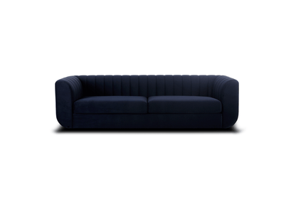 Moe's ROSY SOFA- DEEP BLUE Organic Bookshelf Slab with Glass Shelves