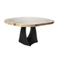 The Carpentry Shop Co. ROUND DINING TABLE Vieques Organic Round Dining Table Made from Maple Parota Monkey Pod Exotic WoodSlab