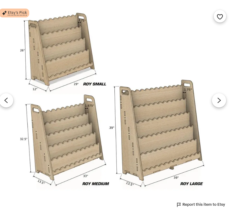 RAY+ROY- Scalloped Toy Shelf + Bookshelf