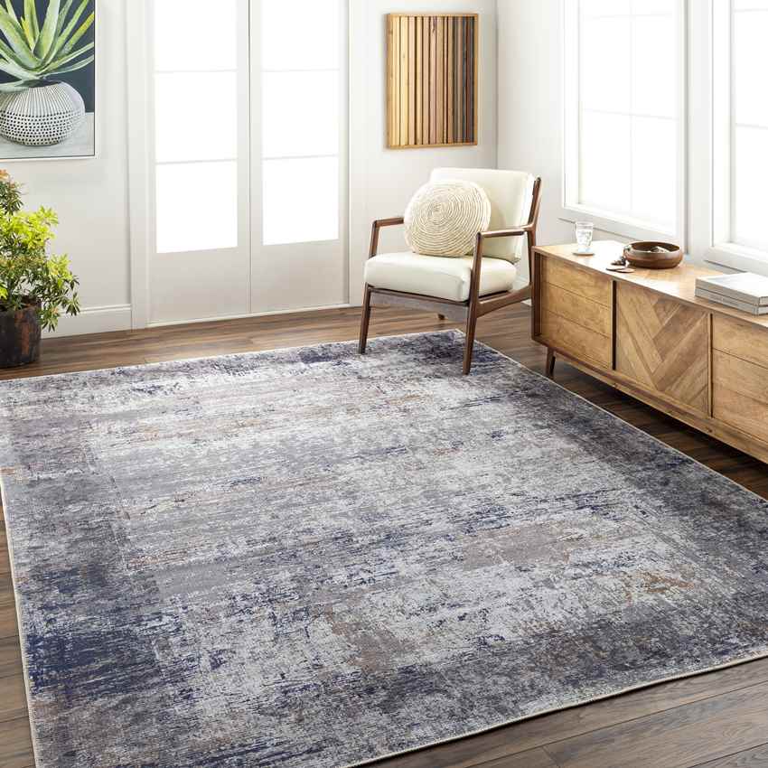 Mark & Day Rug What Cheer Traditional Dark Blue Washable Area Rug