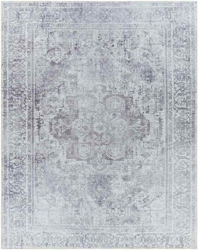 Mark & Day Rug 6'7" x 9' Whitten Traditional Light Gray Washable Area Rug