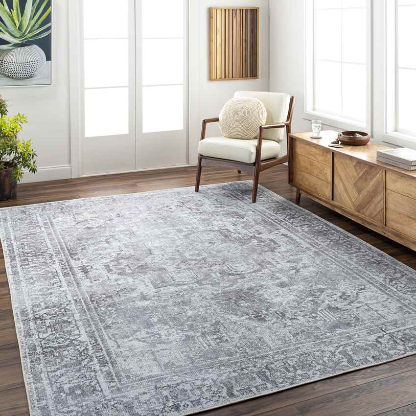 Mark & Day Rug Whitten Traditional Light Gray Washable Area Rug