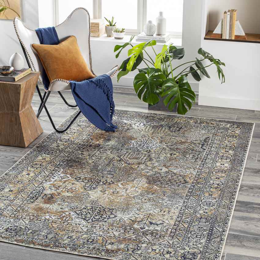 Mark & Day Rug Willey Traditional Charcoal Washable Area Rug