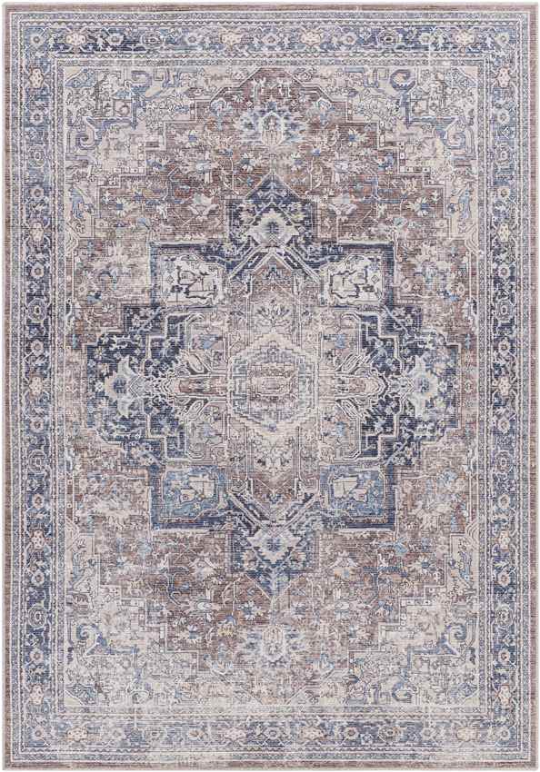 Mark & Day Rug 5'3" x 7'3" Worthville Traditional Taupe Washable Area Rug
