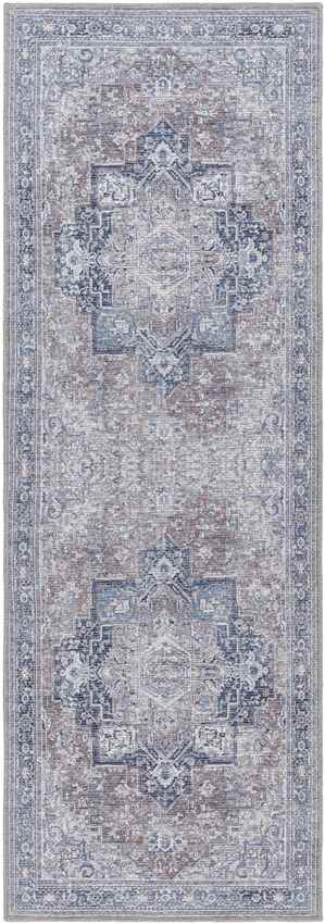 Mark & Day Rug 2'7" x 7'3" Worthville Traditional Taupe Washable Area Rug
