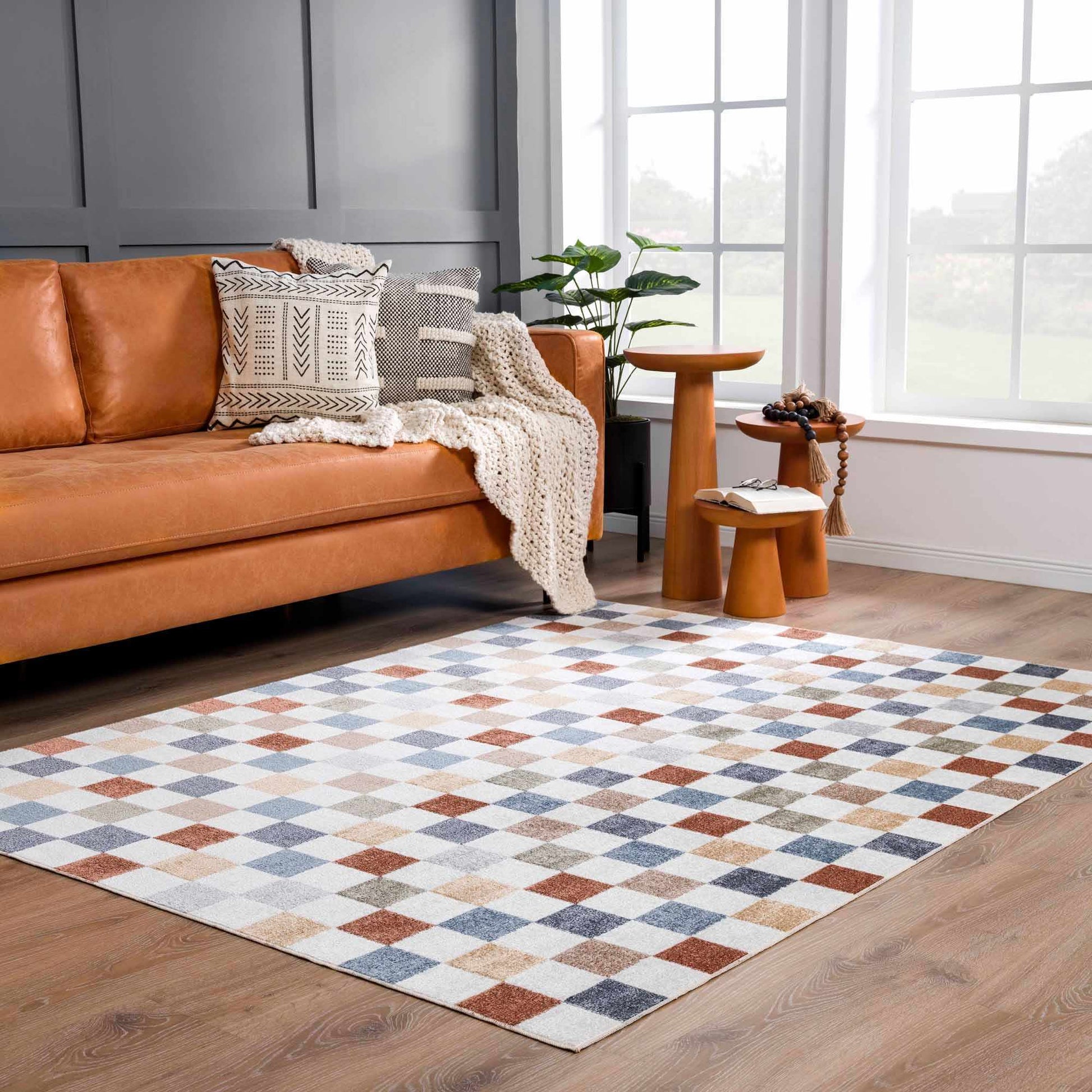 Boutique Rugs Rugs Alie Colorful Checkered Washable Rug