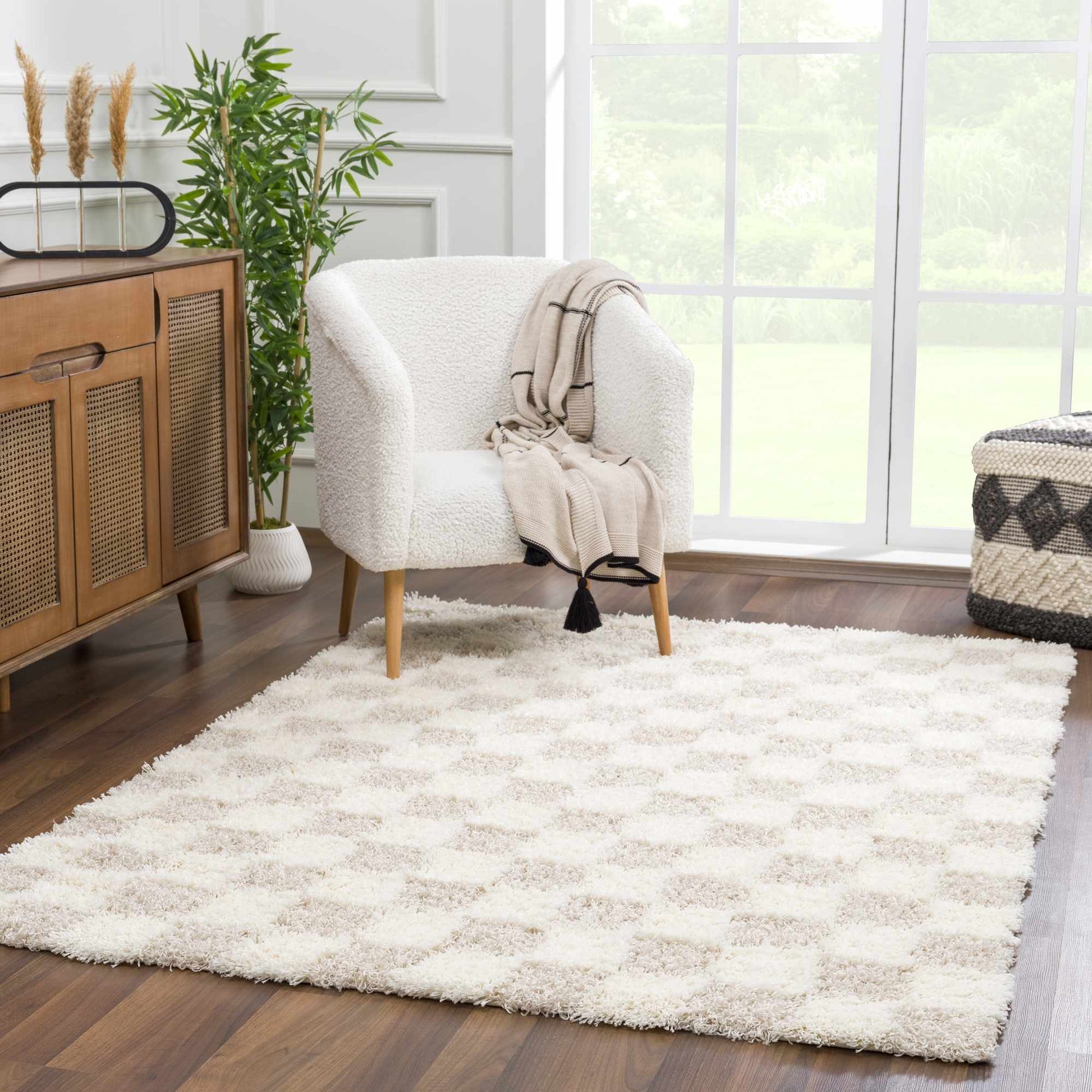 Boutique Rugs Rugs Atira Light Brown Checkered Area Rug