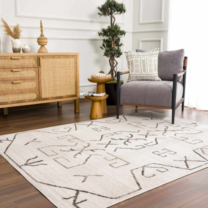 Boutique Rugs Rugs 2' x 3' Rectangle Azzan Cream & Charcoal Area Rug