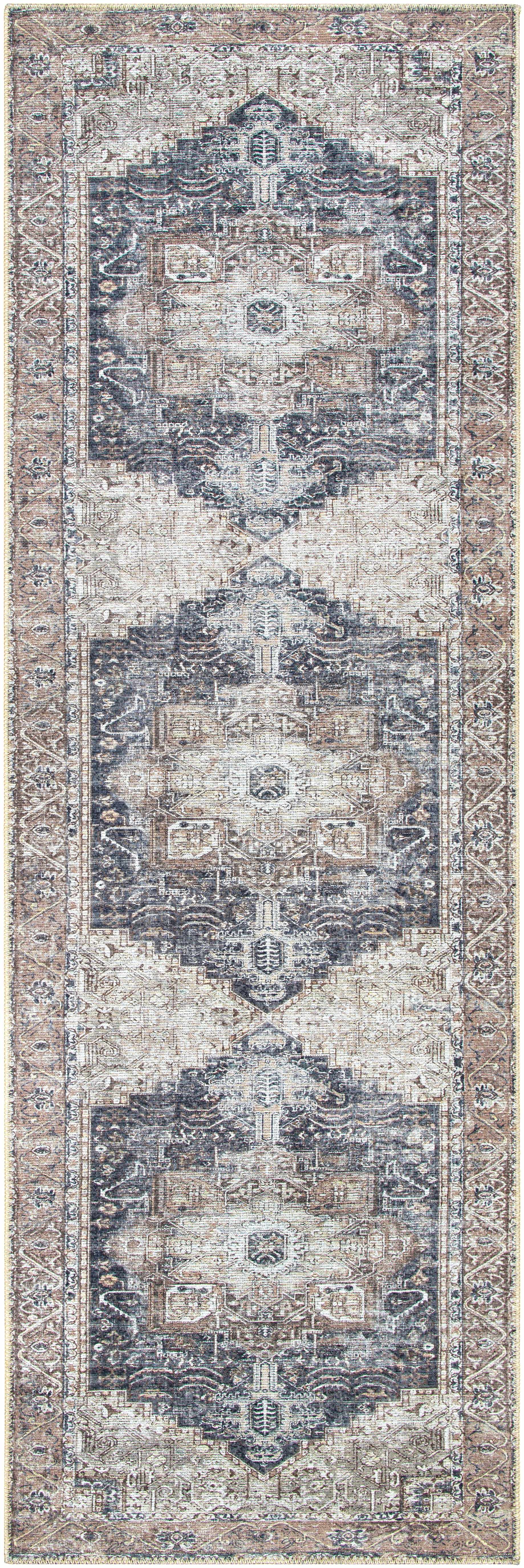 Boutique Rugs Rugs 2'7" x 14' Runner Beige Rosman Washable Area Rug