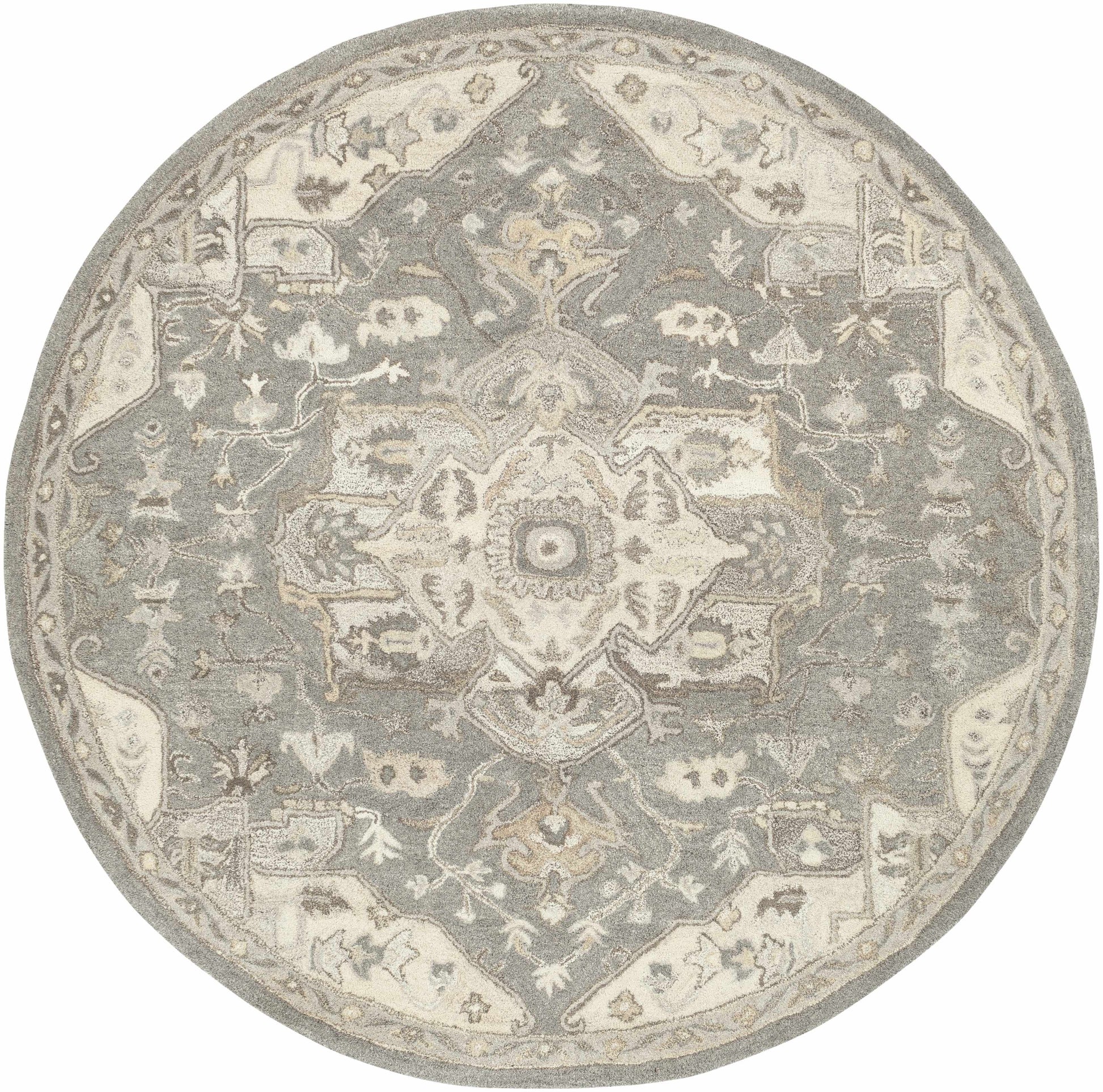 Boutique Rugs Rugs 6' Round Broomfield Hand Tufted Taupe 1196 Area Rug