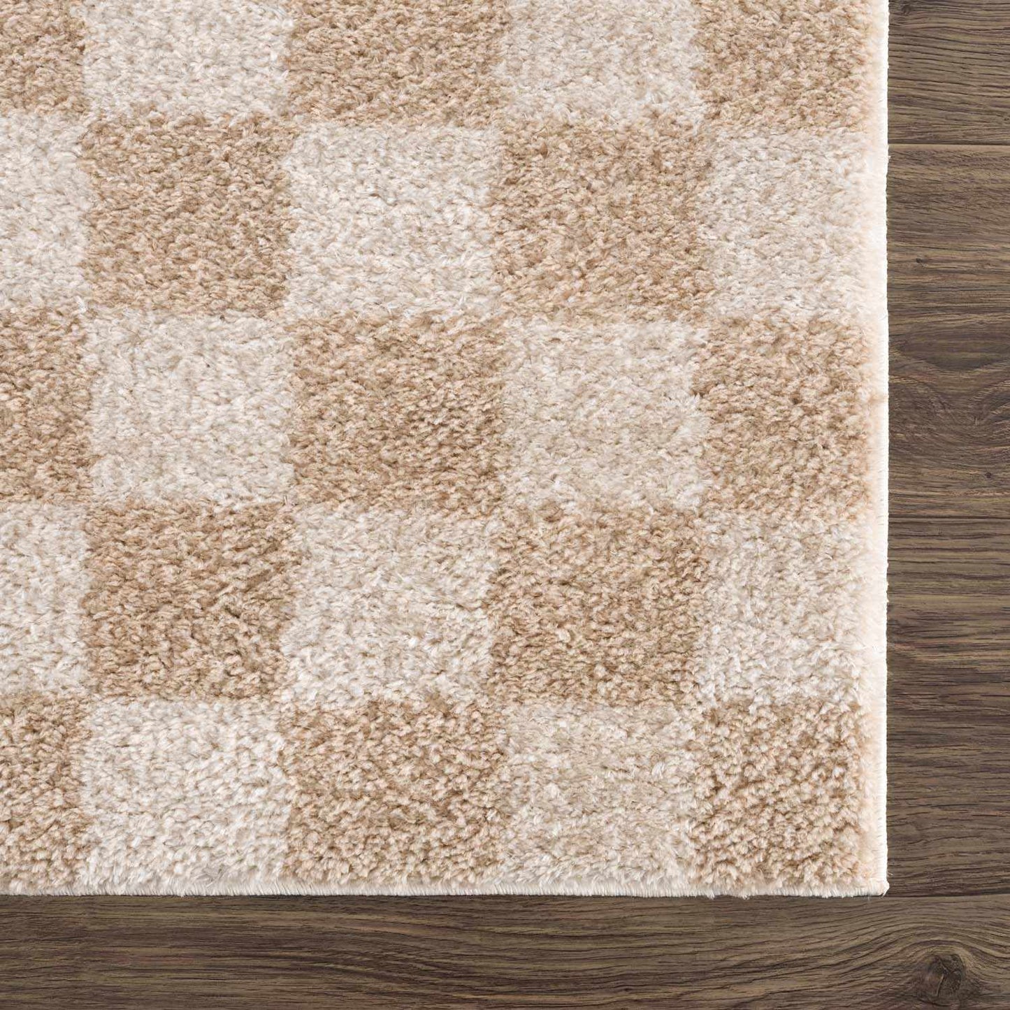 Boutique Rugs Rugs Canika Beige Washable Checkered Area Rug Canika Beige Washable Checkered Area Rug
