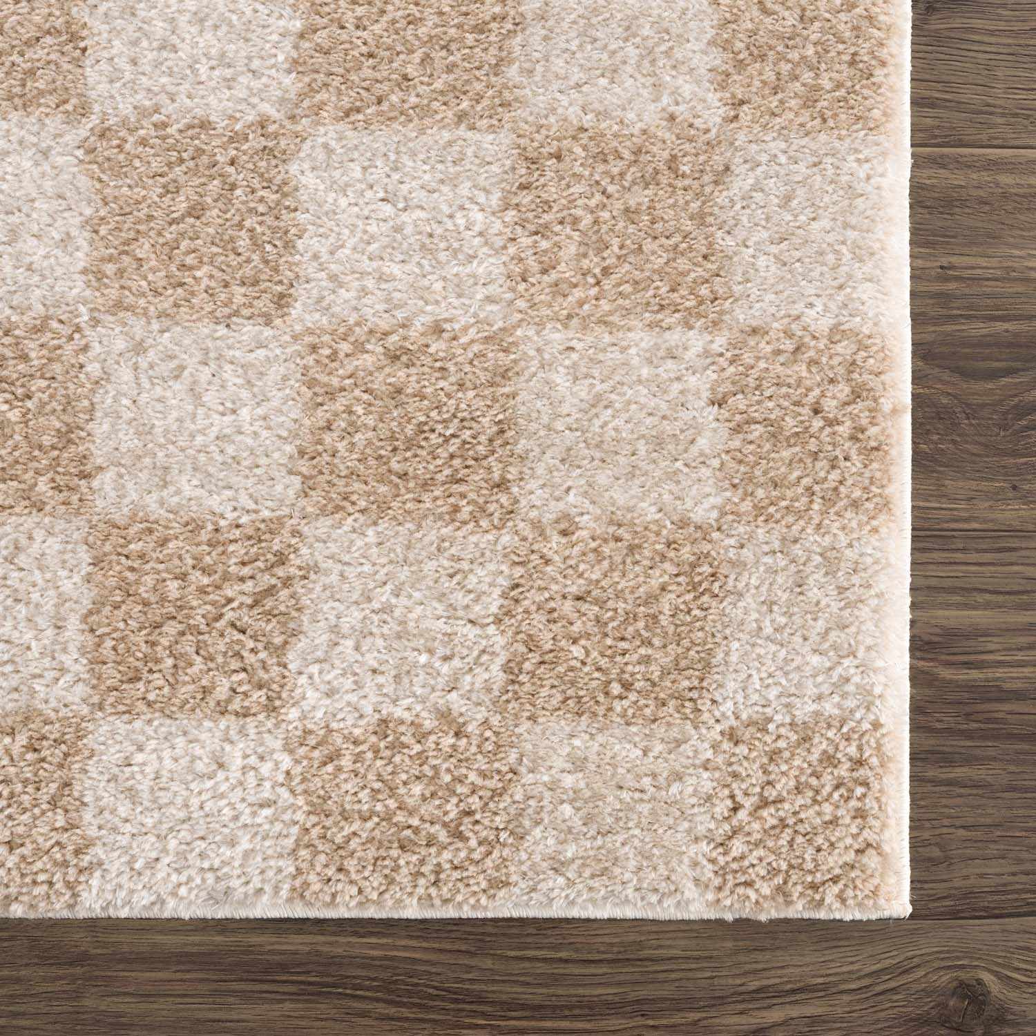 Boutique Rugs Rugs Canika Beige Washable Checkered Area Rug Canika Beige Washable Checkered Area Rug
