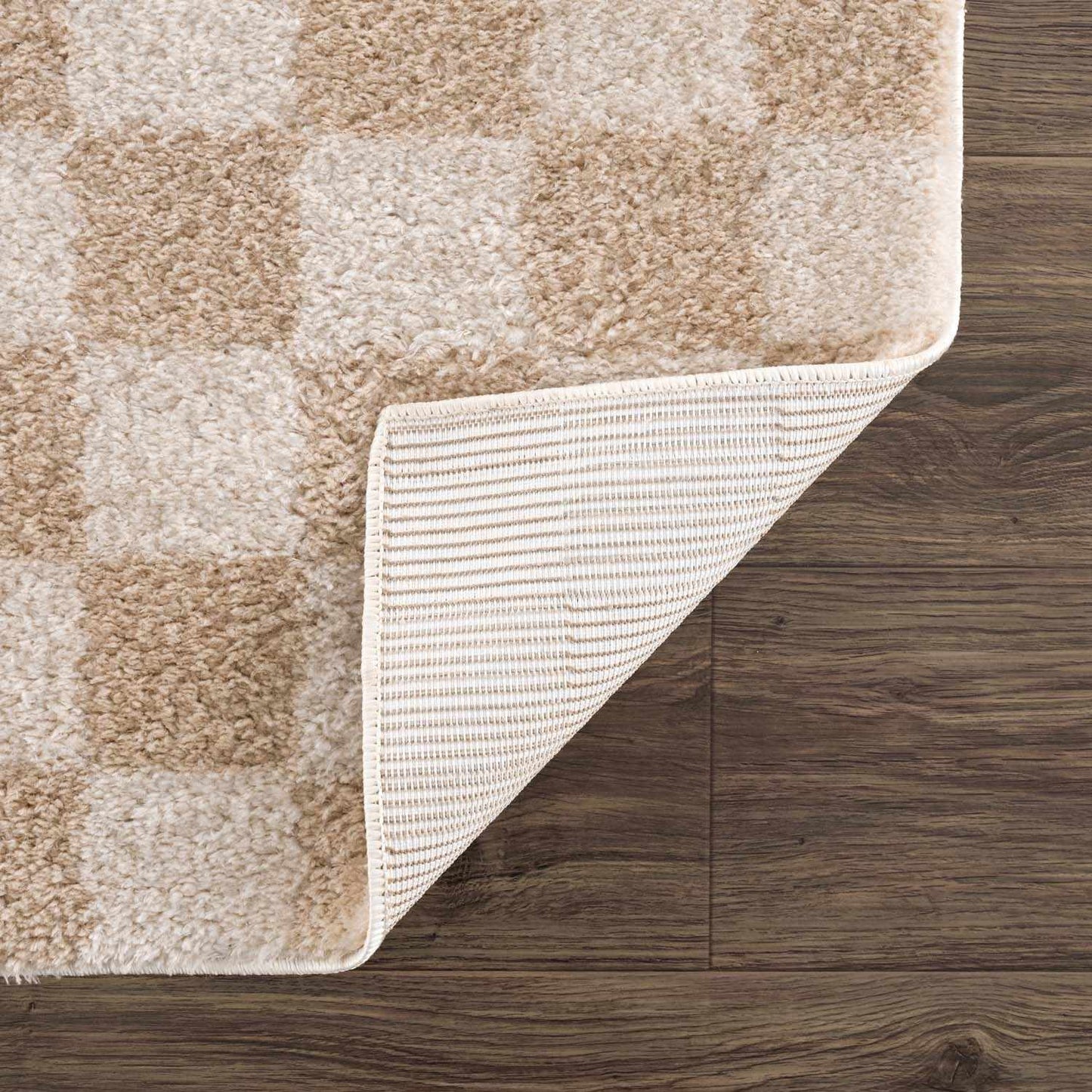 Boutique Rugs Rugs Canika Beige Washable Checkered Area Rug Canika Beige Washable Checkered Area Rug
