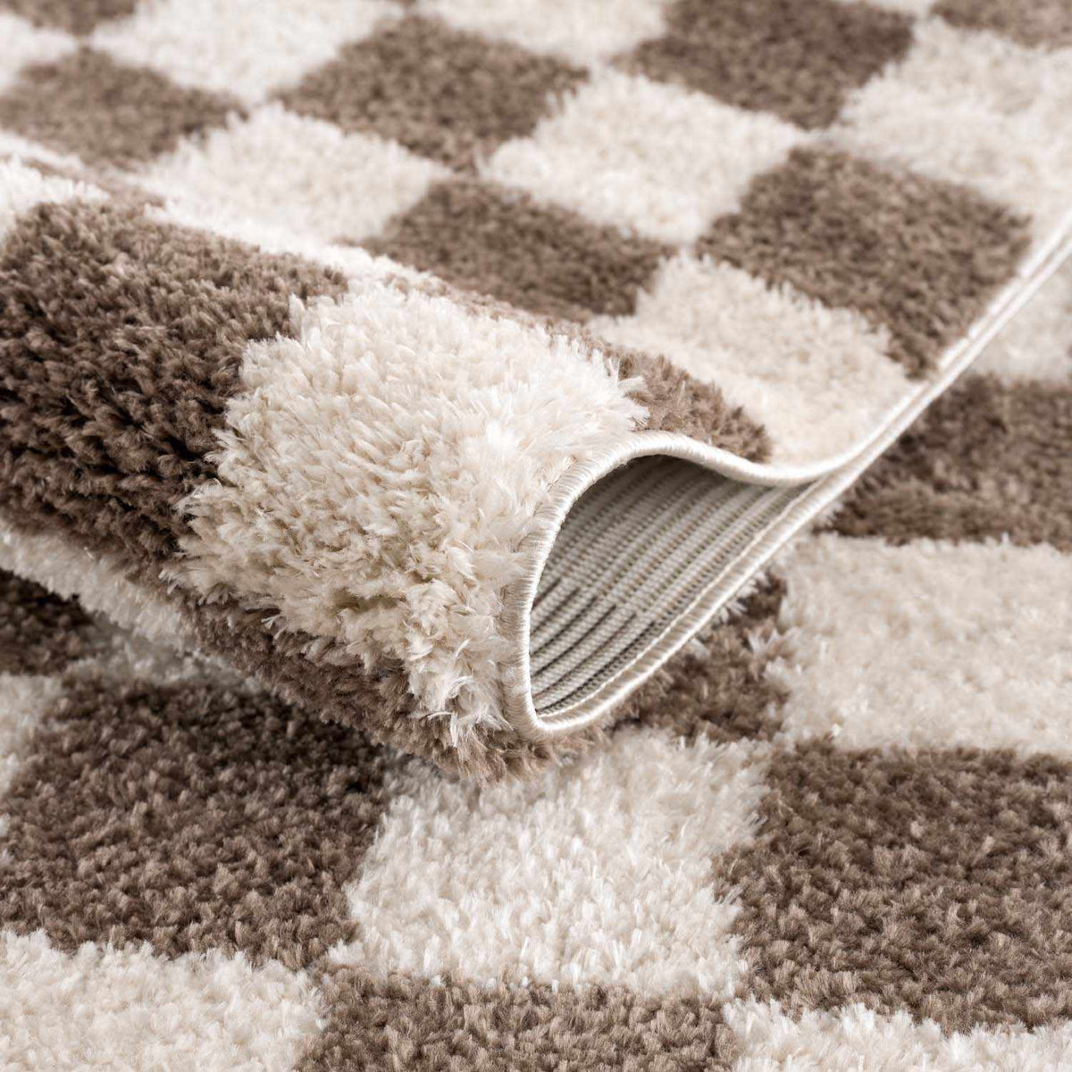 Boutique Rugs Rugs Canika Brown Washable Checkered Area Rug Canika Brown Washable Checkered Area Rug