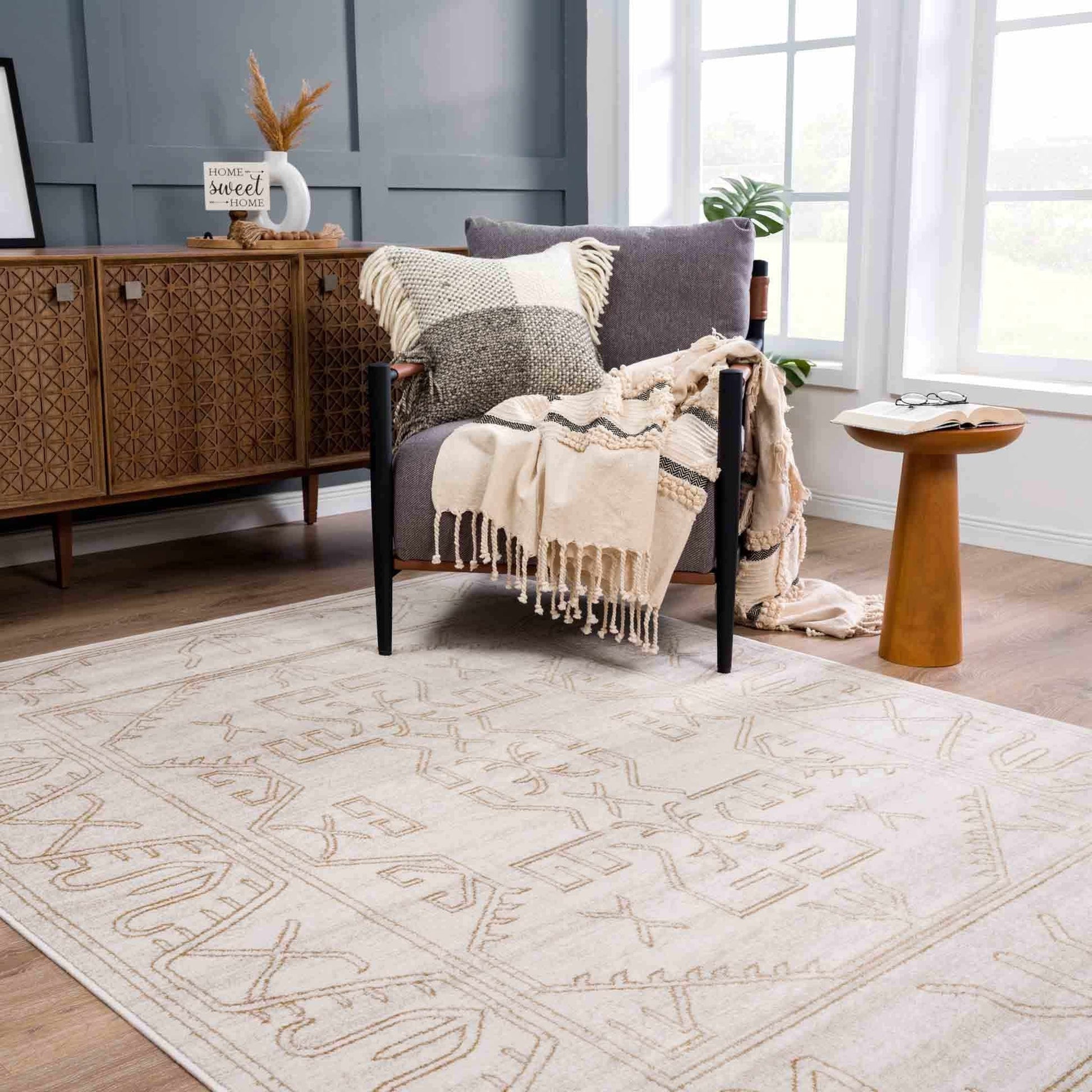 Boutique Rugs Rugs Divya Cream & Gold Area Rug - Limited Edition Divya Cream & Gold Area Rug - Limited Edition