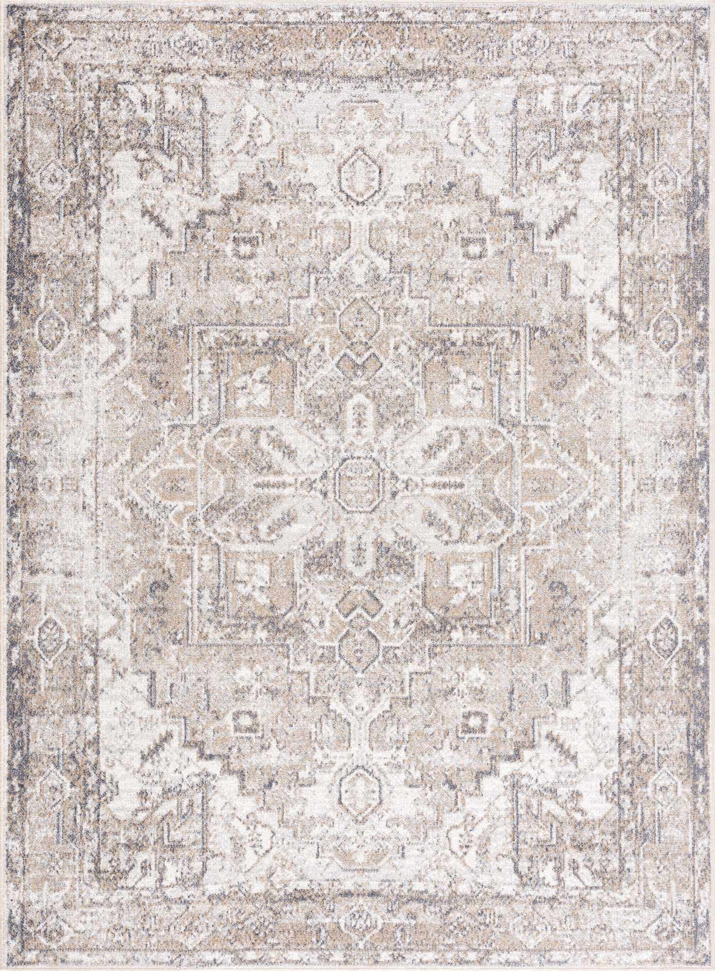 Boutique Rugs Rugs Hera Brown&Cream Washable Area Rug