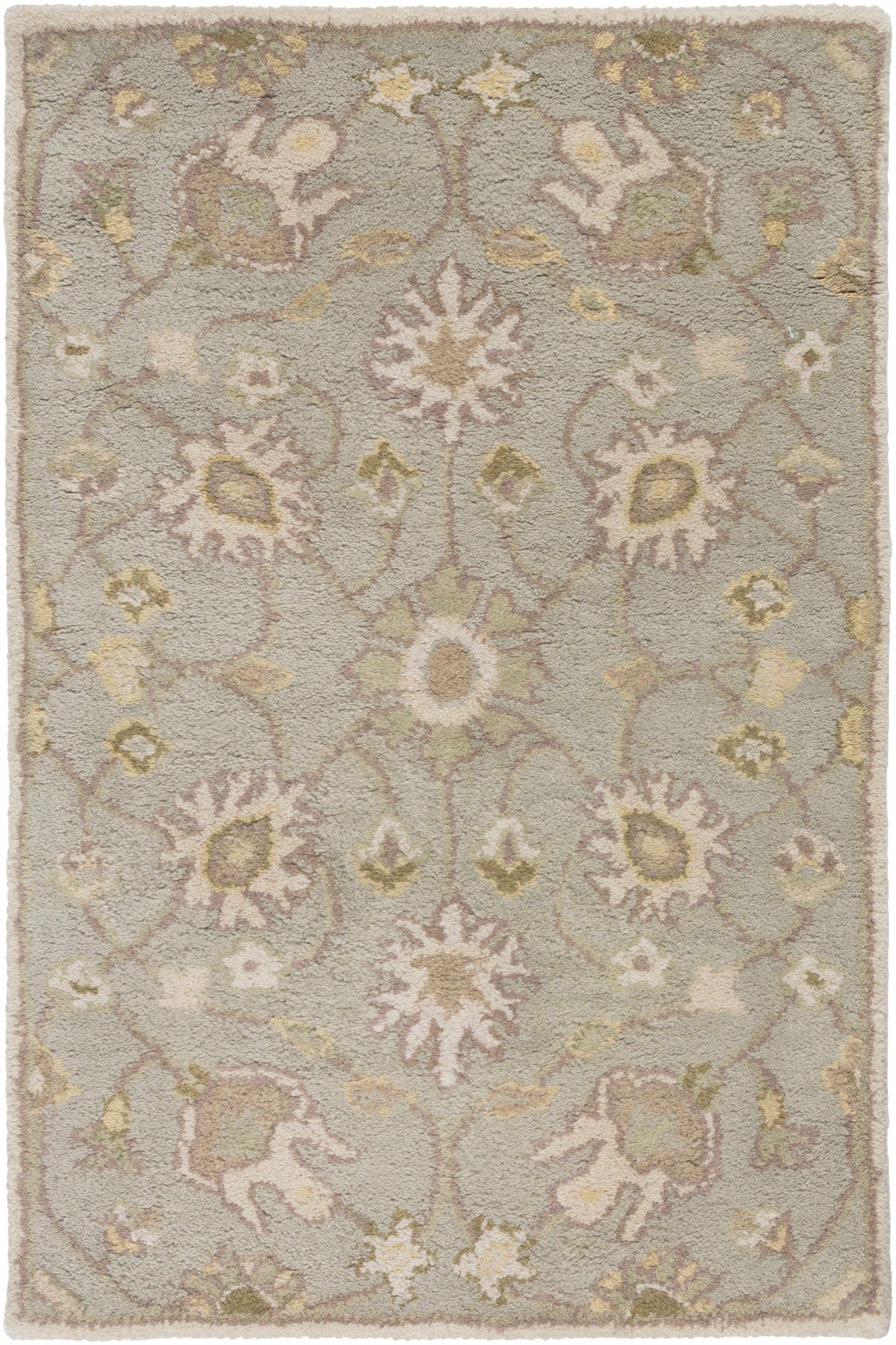 Boutique Rugs Rugs 2' x 3' Rectangle Logville Hand Tufted Light Olive 1121 Area Rug