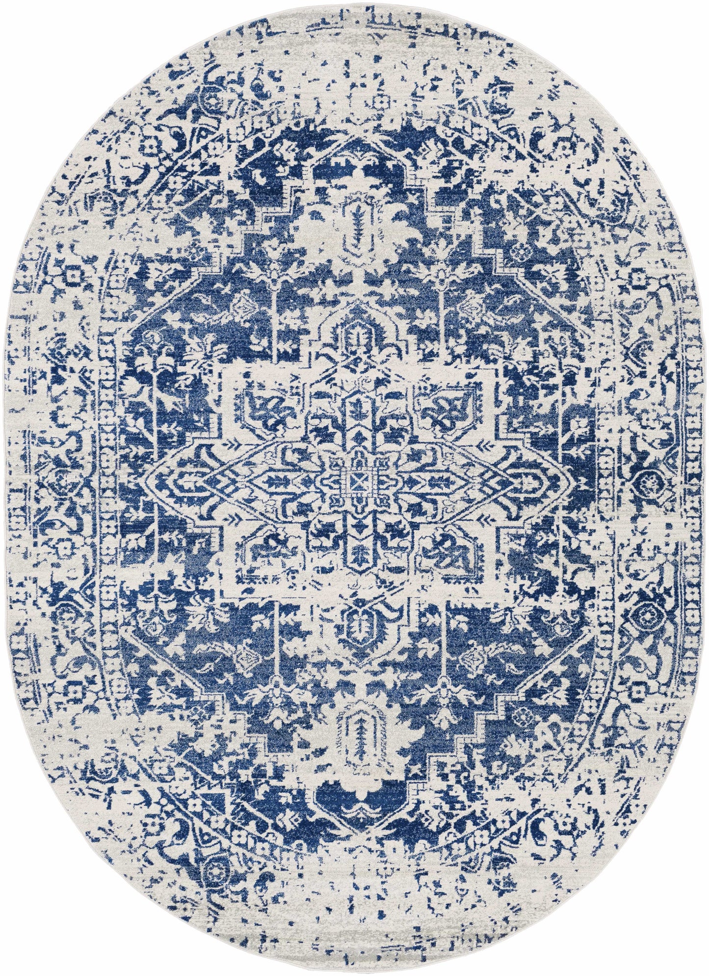 Boutique Rugs Rugs 6'7" x 9' Oval Rachel Navy Area Rug